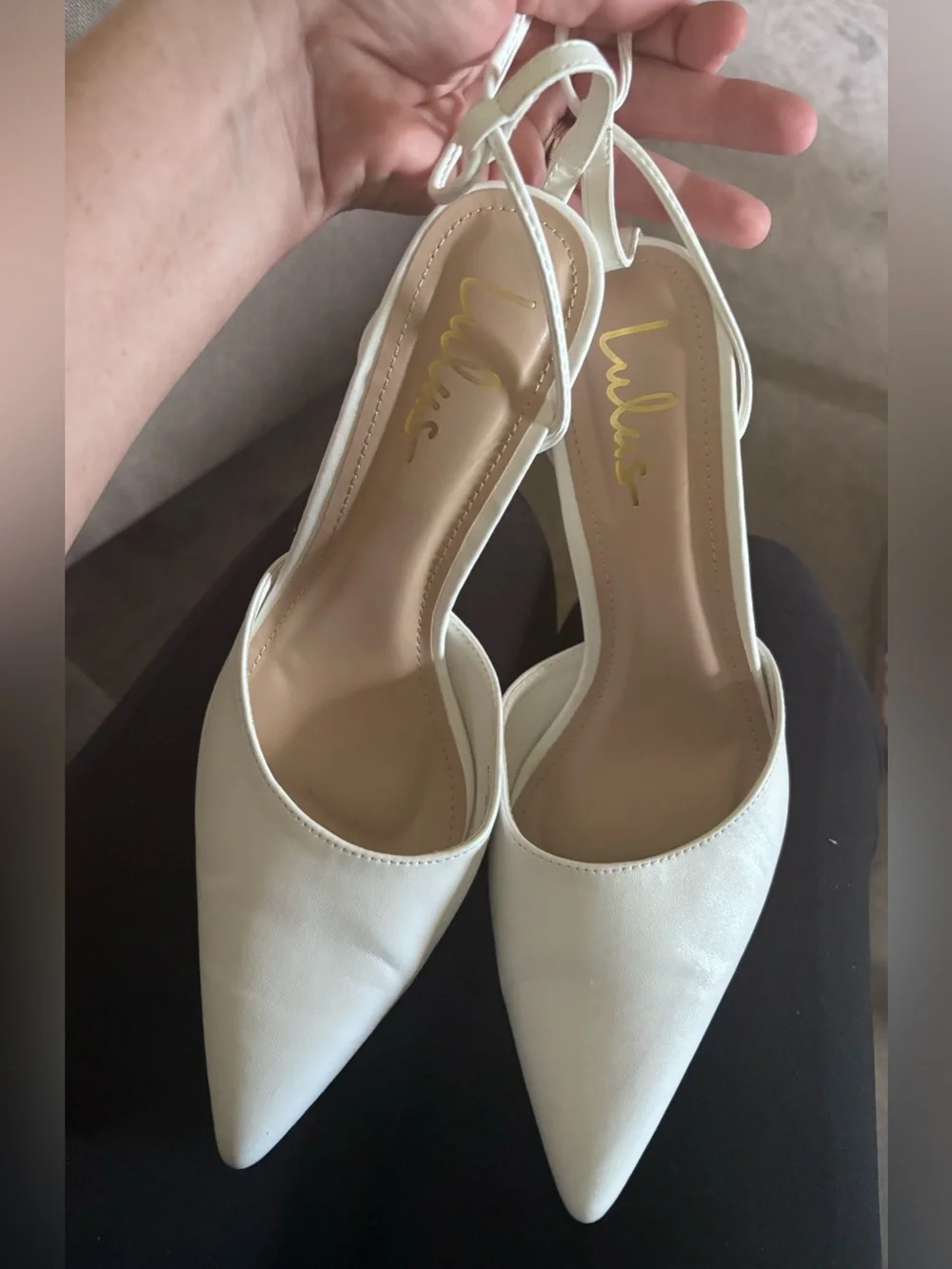 Lulu's White Lace-Up Pointed Toe High Heels